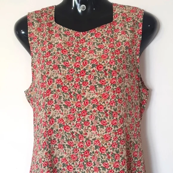 Size 12 (approx) Pink Floral Sleeveless Dress - Picture 2 of 6